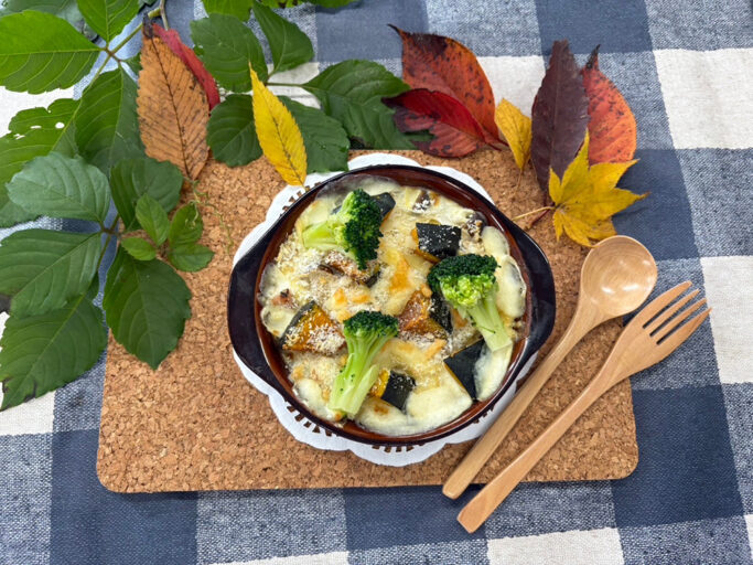 9月「かぼちゃときのこの秋グラタン」